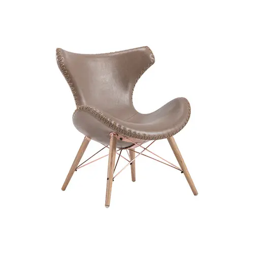 Gray Leather Lounge Chair