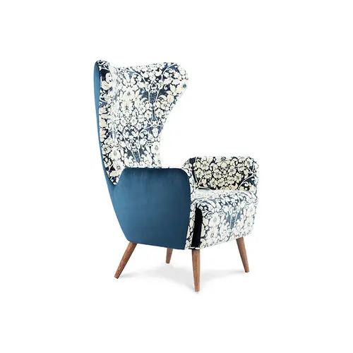 Blue Printed Lounge Chair