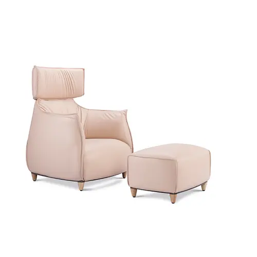 Pink Premium Single Sofa with Pedal