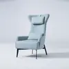 Modern Light Blue Single Highback Chair with Neck Pillow