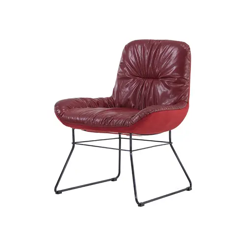 Modern Industrial Style Red Single Lounge Chair