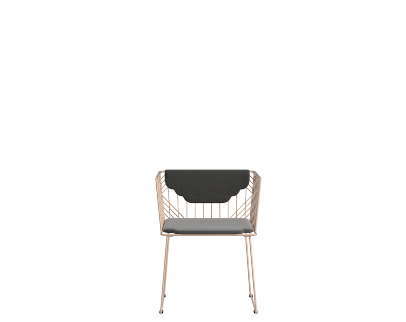 Light luxury black gold rose chair