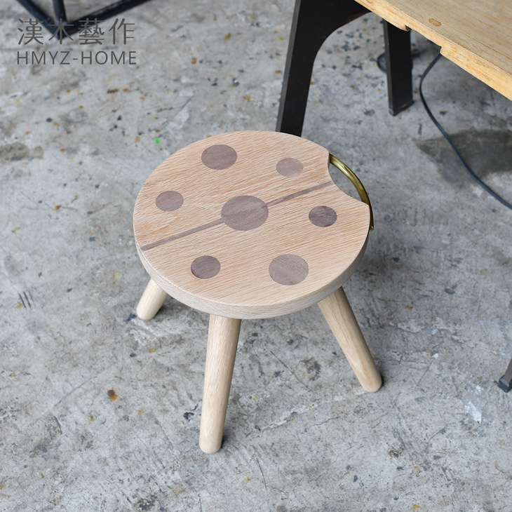 儿童可爱瓢虫凳网红小凳子设计师实木家具换鞋凳家用