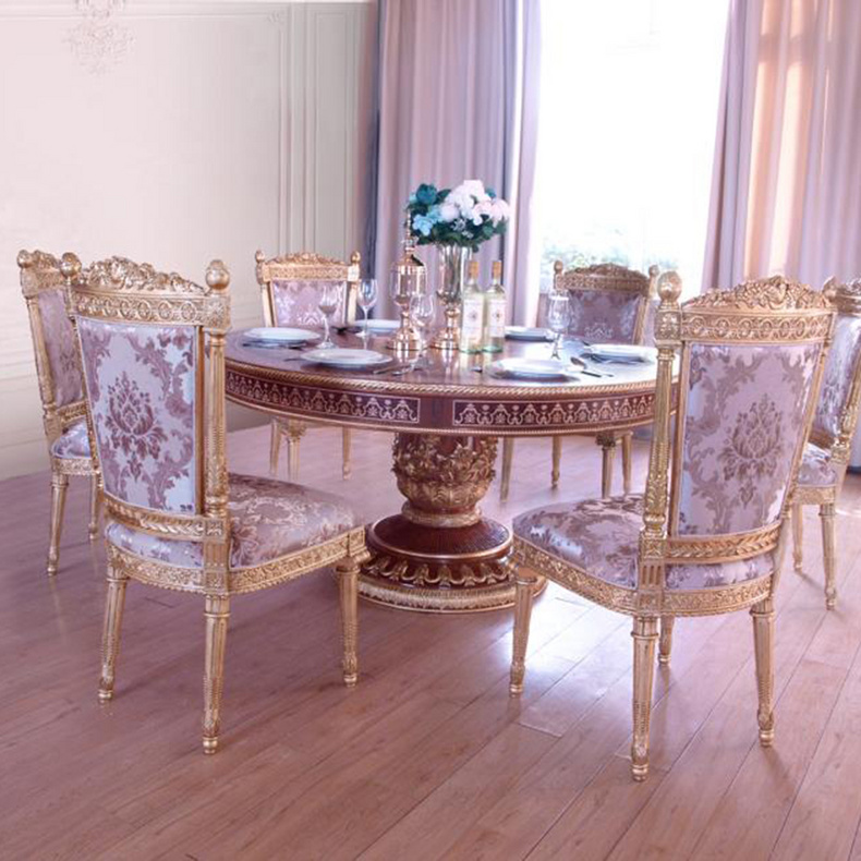 Classic European dining table and chair combination