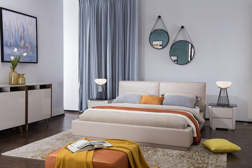 Modern Leather Bed床
