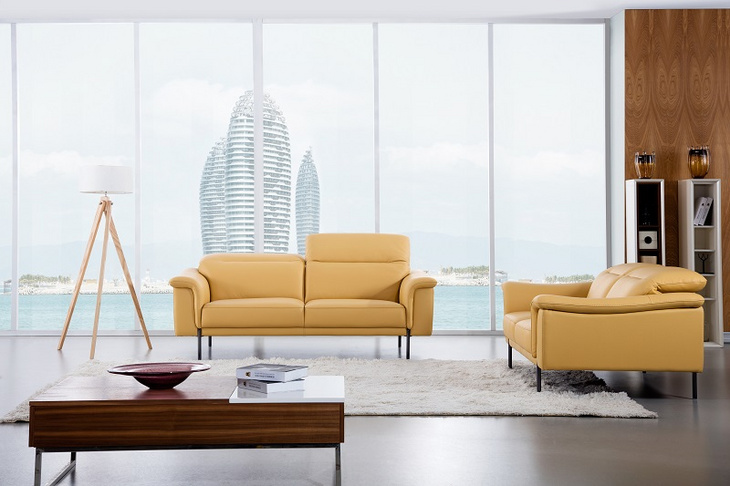 Modern Yellow Leather Sofa沙发