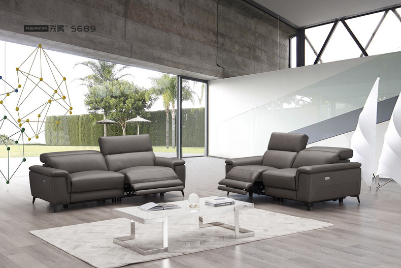 Italian Minimalist Modern Design Elericical Leather Sofa- S689