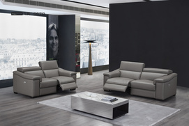 Italian Minimalist Modern Design Leather Brown Corner Sofa- S678