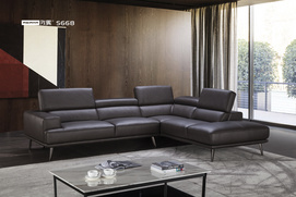 Italian Minimalist Modern Design Leather Black Sofa - S668