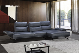 Italian Minimalist Modern Design Leather Darkblue Sofa- S663
