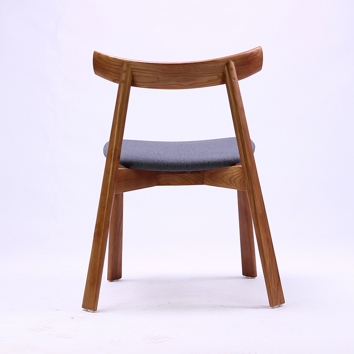 北欧实木日式牛角布艺办公椅 简约时尚靠背 餐厅咖啡洽谈椅