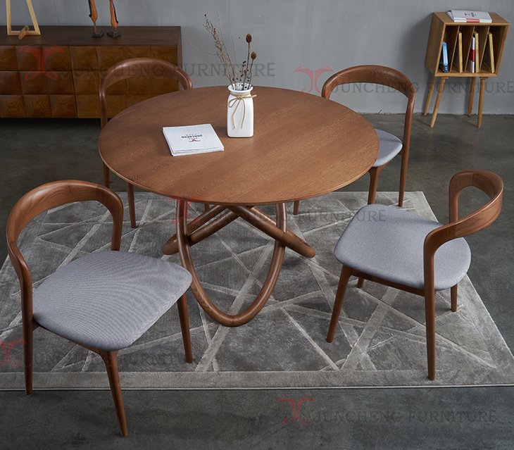 北欧现代简约休闲办公洽谈椅 咖啡厅北欧实木家用餐桌椅组合
