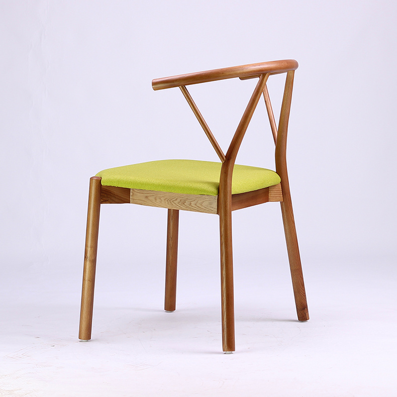 新款北欧布艺y型实木餐椅办公椅子餐厅酒店餐桌椅休闲椅