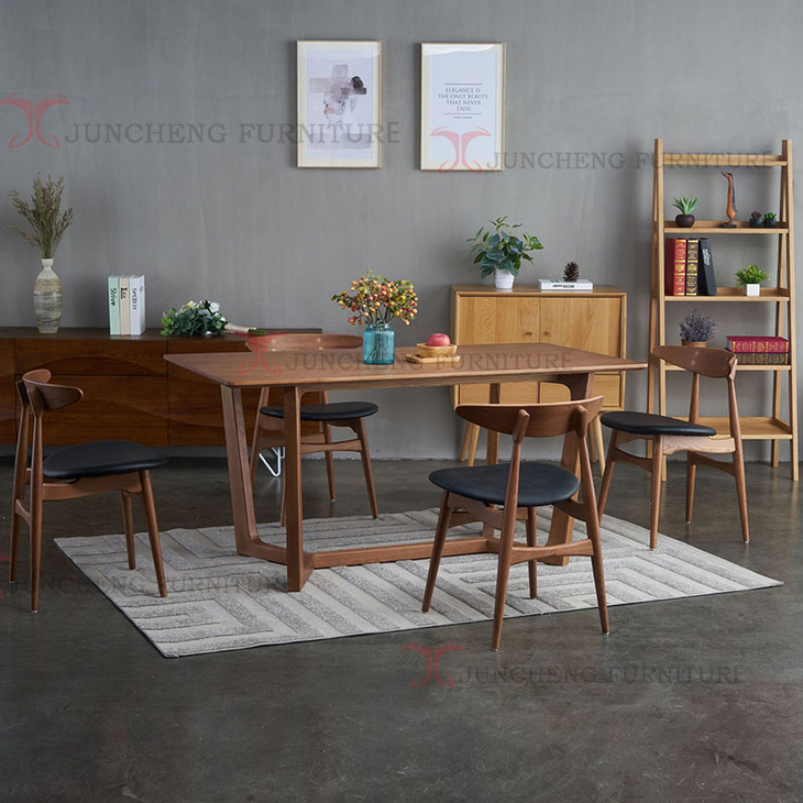 欧式实木餐桌现代简约小户型家用餐桌长方形实木咖啡桌餐桌