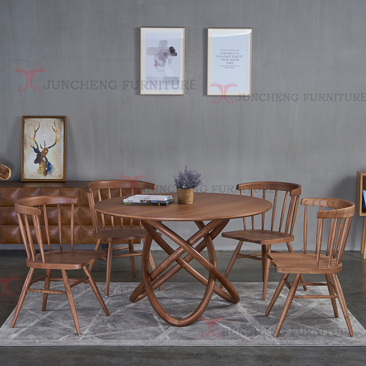 新款北欧实木餐桌 时尚设计白蜡木圆桌餐桌简约组合桌椅