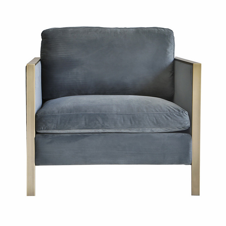 Vio-北欧风 - 蓝色天鹅绒沙发椅