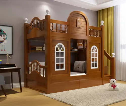 Simple Solid Wood Bunk Bed