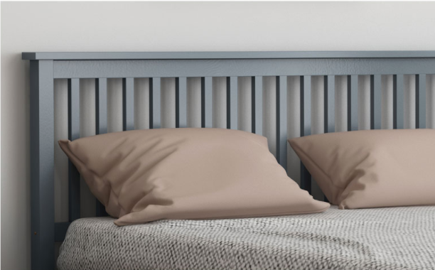 北欧简约全实木成人儿童床1.51.8米纯实木双人床灰色卧室家具