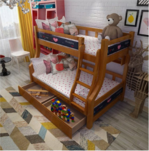实木美式儿童高低床上下双层多功能成人上下铺男孩女孩高架母子床