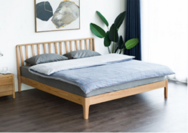 Oak double / single bed Nordic modern simplicity
