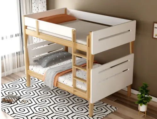 Simple All Solid Wood Children's High and Low Bed