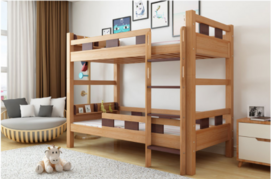 Modern Simple Double Bed& Nordic White Oak Children' s Bed