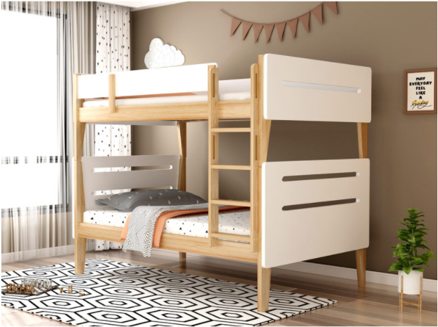 简约全实木儿童高低床现代成人子母床双层上下床铺两层高架床