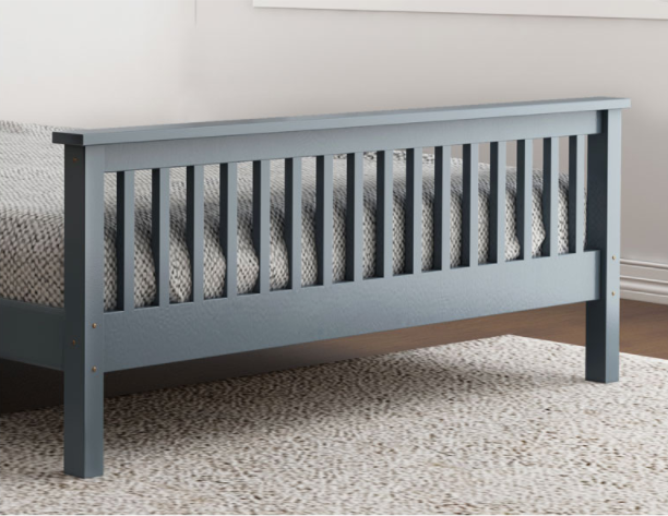 北欧简约全实木成人儿童床1.51.8米纯实木双人床灰色卧室家具