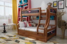 Solid Wood American Children's High and Low Bed