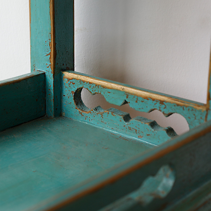 新中式玄关台实木简约窄边小置物架门厅装饰柜复古做旧长条案供桌