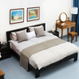 新中式做旧全实木床1.5米1.8简约榆木双人婚床经济型家具工厂直销
