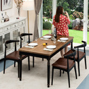 复古做旧老榆木餐桌椅组合现代简约小户型多功能家具实木歺饭桌子