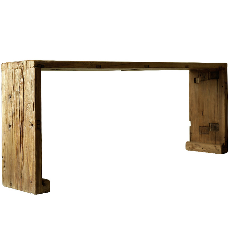 中式实木条案老榆木旧门板实木条几 仿古原生态家用吧台 玄关供桌