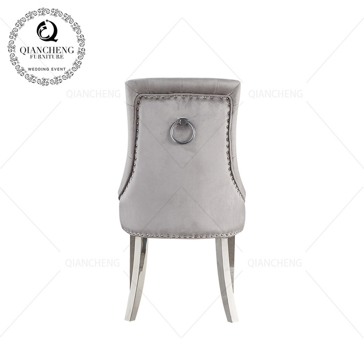 UK style bottom decoration stainless steel dining chair for home use椅