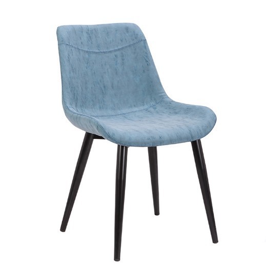 简约餐椅现代家用美式复古铁艺工业风靠背餐厅皮设计师椅