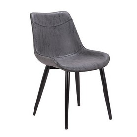 简约餐椅现代家用美式复古铁艺工业风靠背餐厅皮设计师椅