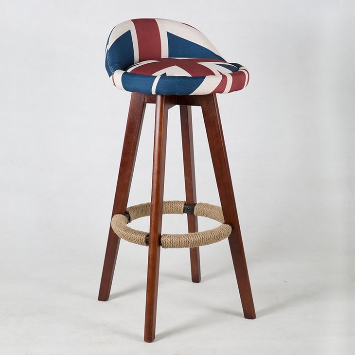 简约创意实木酒吧椅吧台椅欧式高脚凳时尚吧凳