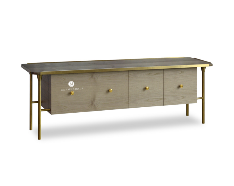 DORIC Modern Stylish Cabinet with Golden Legs