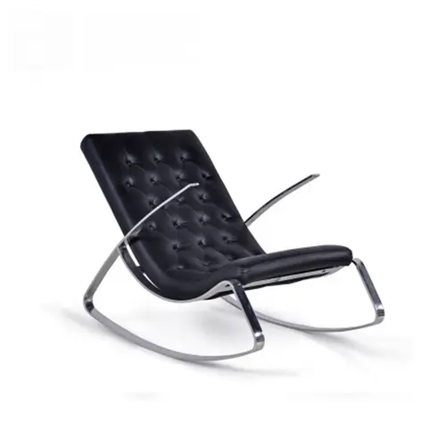Tengye TENGYE stainless steel reclining chair modern living room lazy leisure chair cowhide nap single rocking chair TY-809
