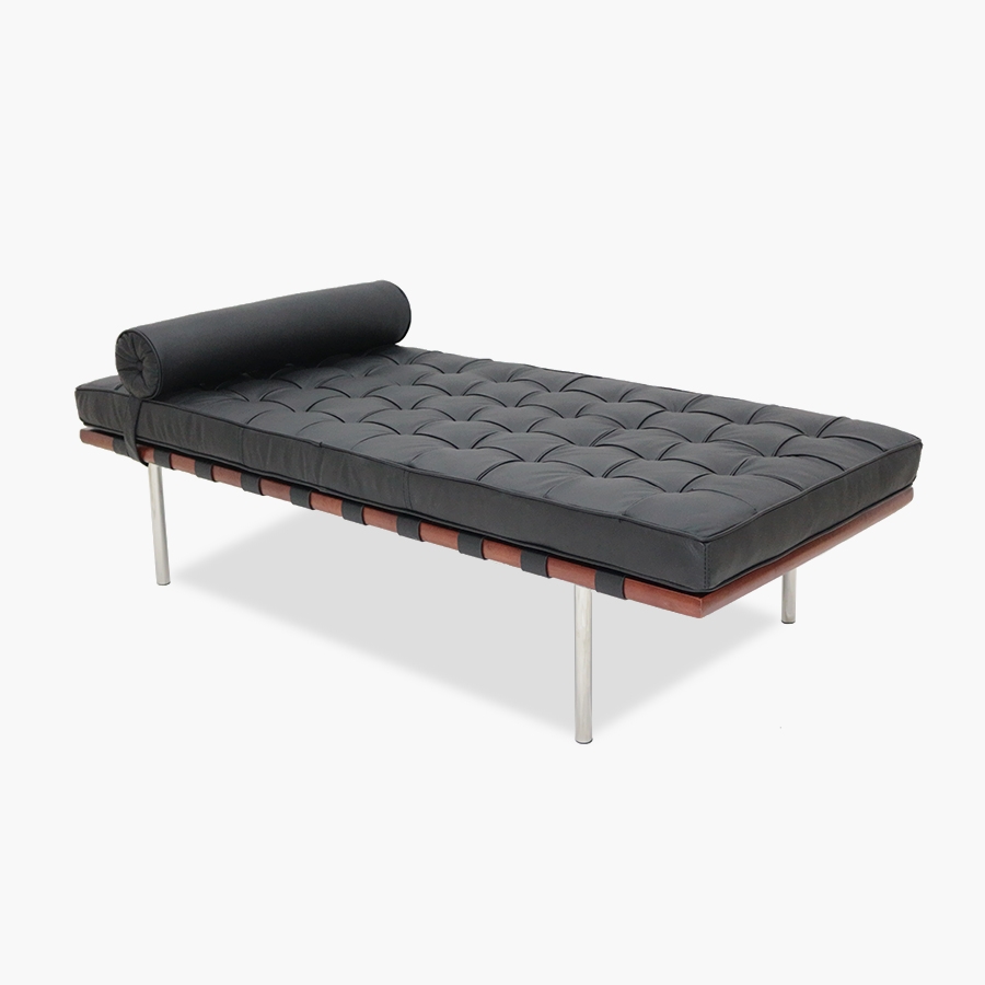 Barcelona Bed Leather Stainless Steel Sofa Bed TY-607