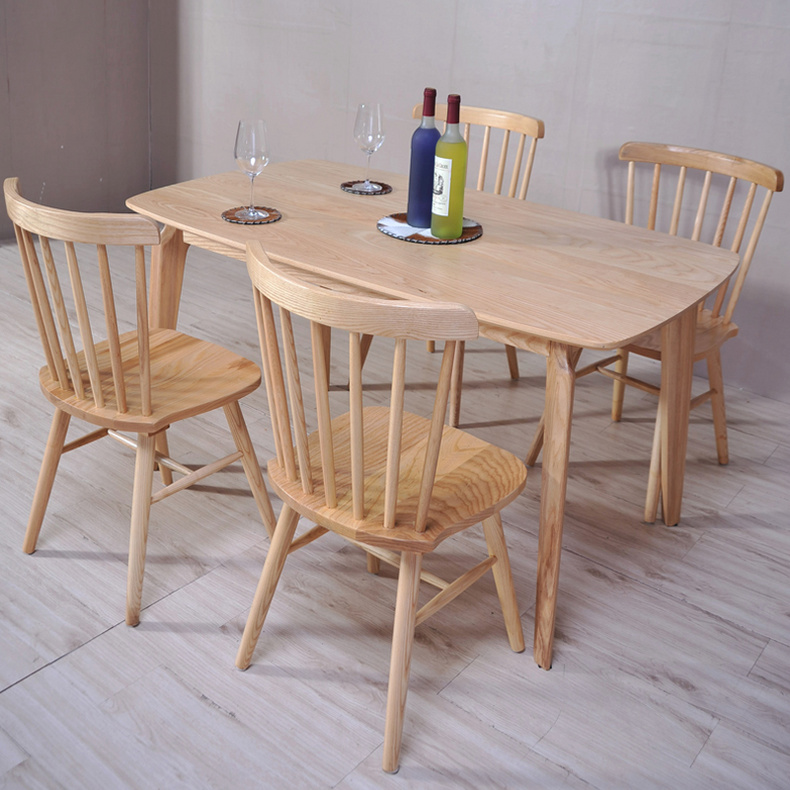 Tengye TENGYE solid wood dining chair Nordic classic ash Windsor chair hotel home all solid wood back chair GW013