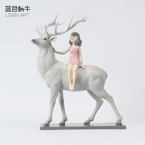 梦鹿家居摆件工艺品（玻璃钢）