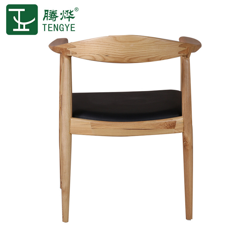 Tengye TENGYE Kennedy Presidential Chair Nordic Solid Wood Dining Chair Modern Armrest Backrest Hotel Cafe Chair GW016