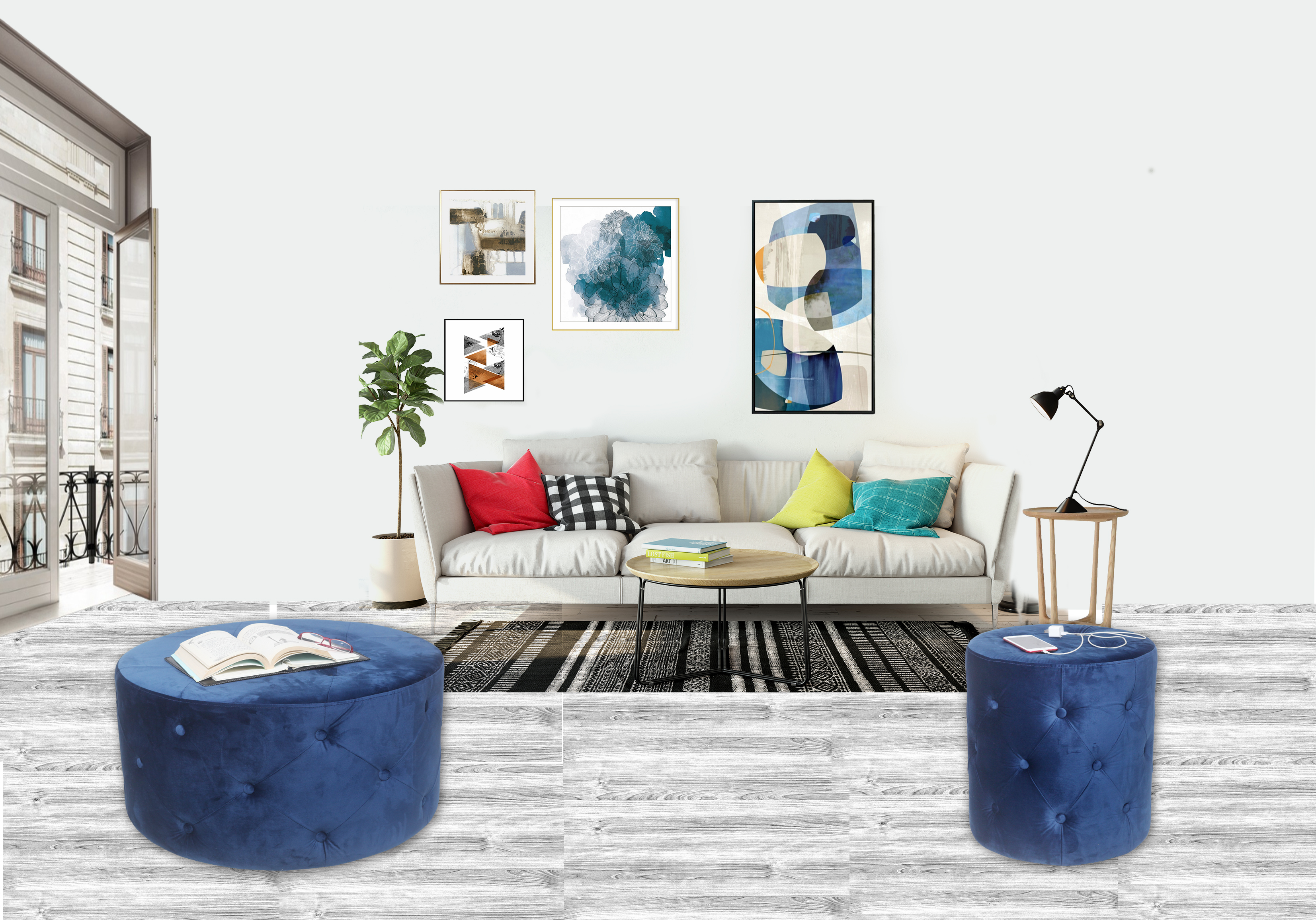 American Modern Light Luxury Shoe Changing Stool