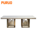 Modern style metal table base  stainless steel furniture 8 seater marble dining table for living designs桌子