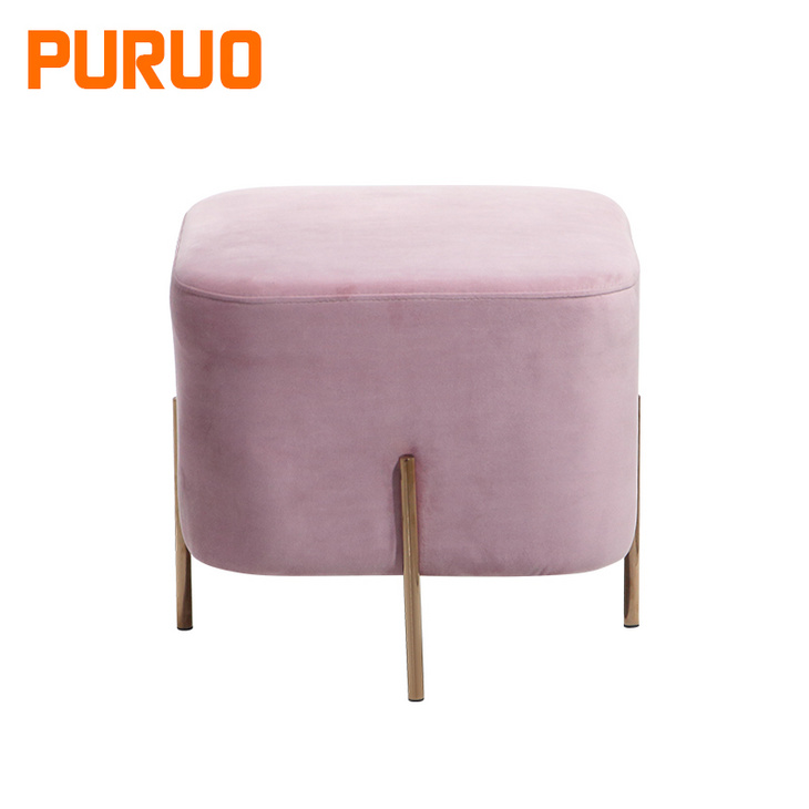 Modern style fabric chairs stool single leisure sofa dressing chair搁脚凳