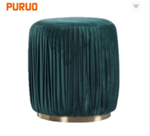 PURUO home furniture gold stainless steel modern fabric living room leisure chair凳子
