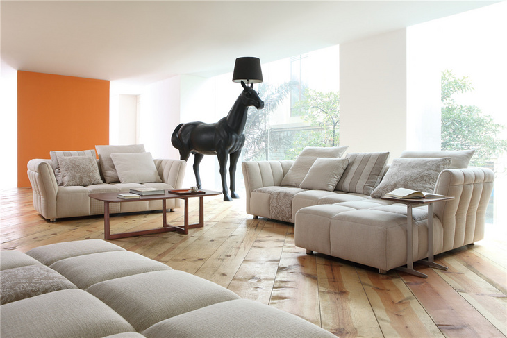 志达 现代素色 组合沙发