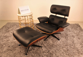 伊姆斯巴塞椅工厂批发现代设计师客厅家具皮革休闲椅带脚凳