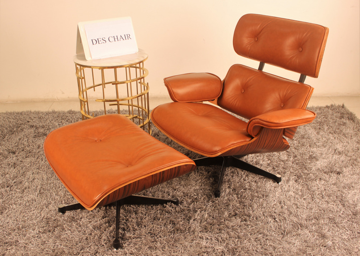 伊姆斯巴塞椅工厂批发现代设计师客厅家具皮革休闲椅带脚凳